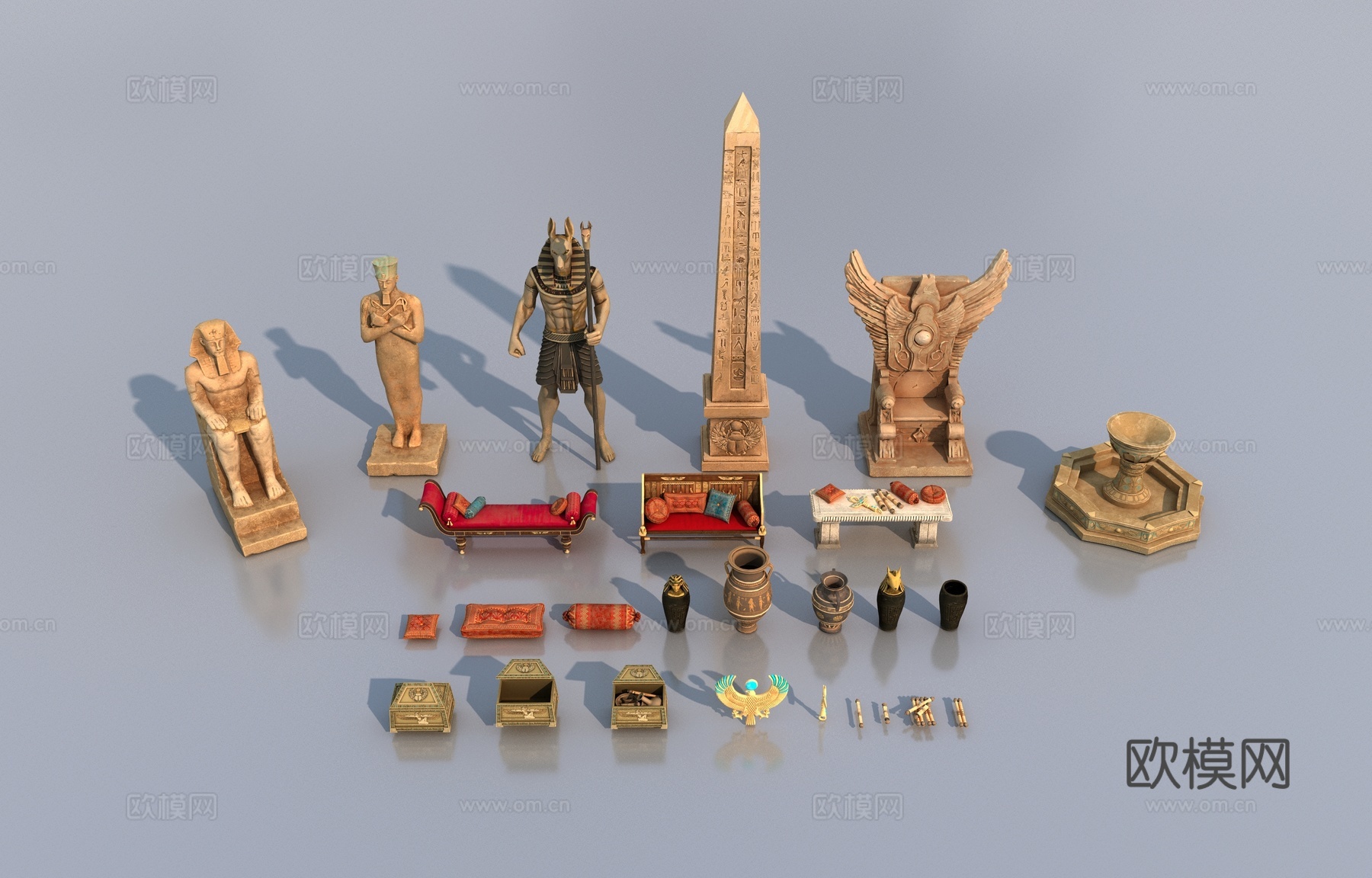 埃及物品3d模型下载（渲染图1）