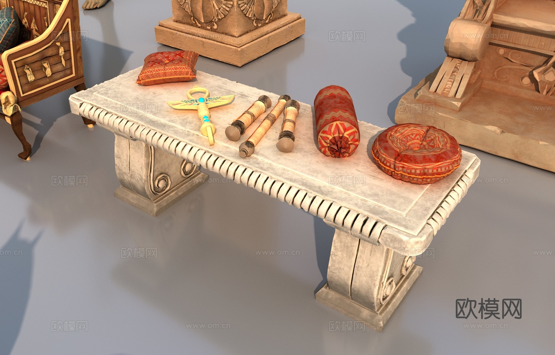 埃及物品3d模型下载（渲染图2）