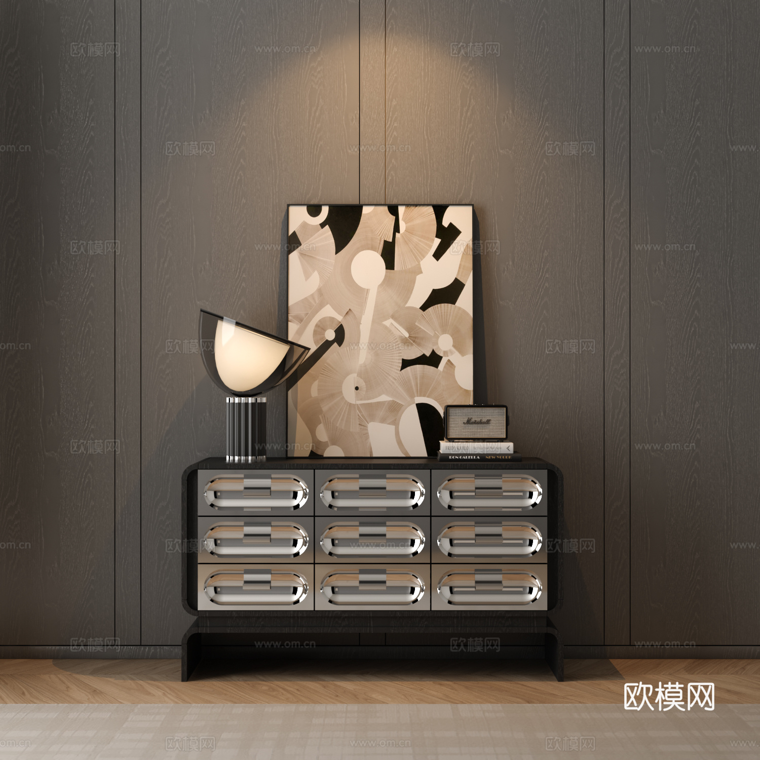 现代边柜 装饰摆件 玄关柜su模型