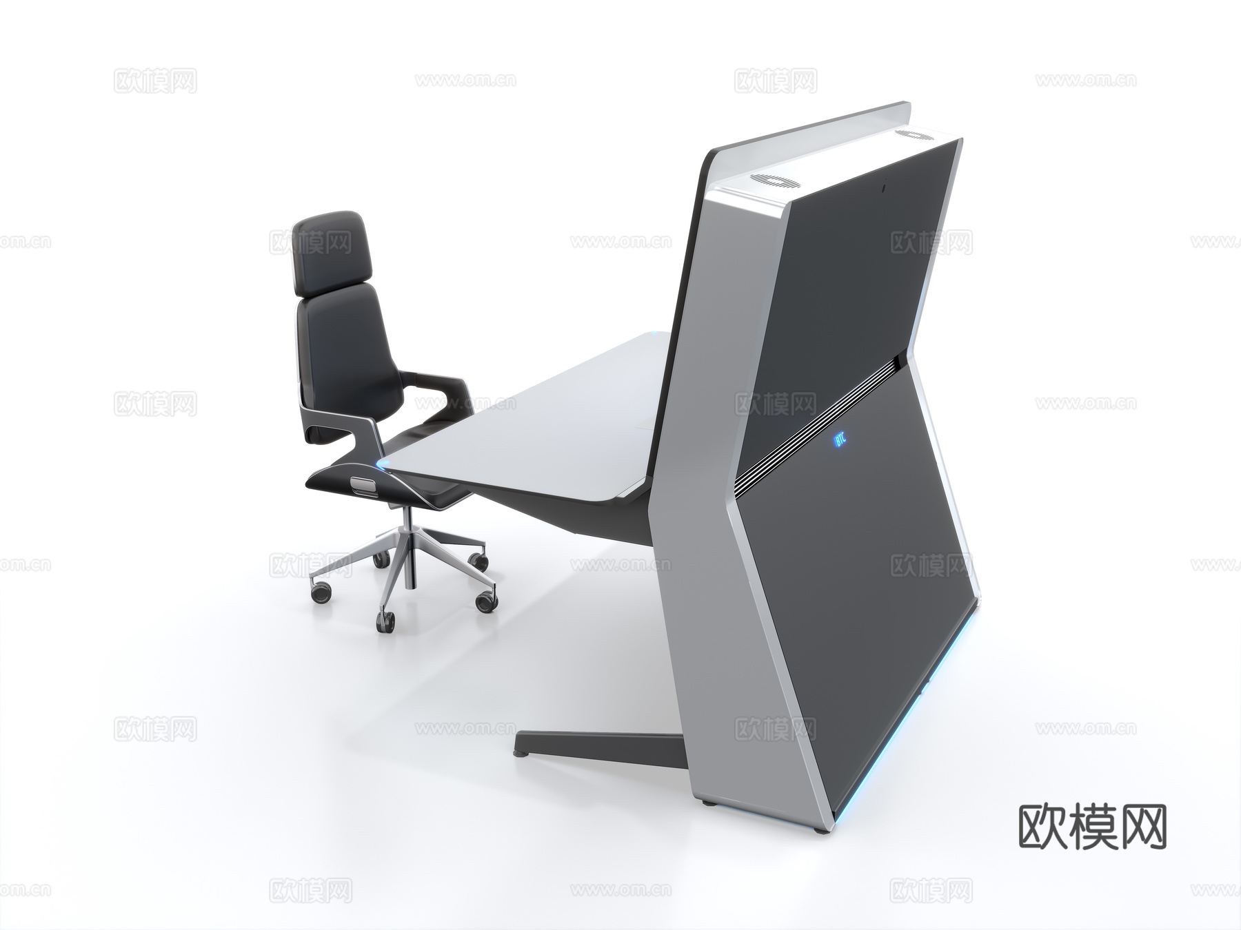 工作台 指挥中心控制台 办公桌 操作台 智能桌3d模型下载（渲染图2）