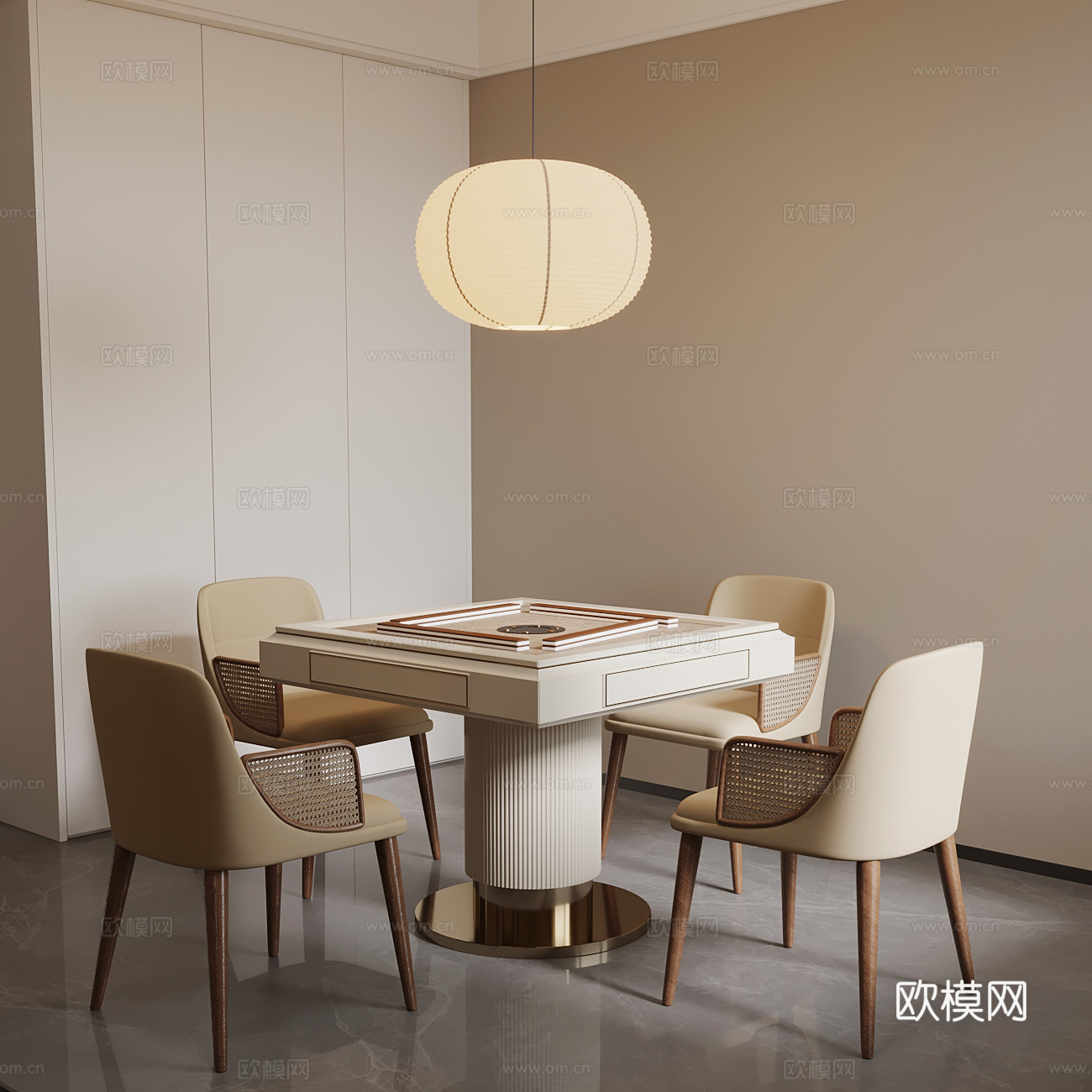 现代棋牌室su模型