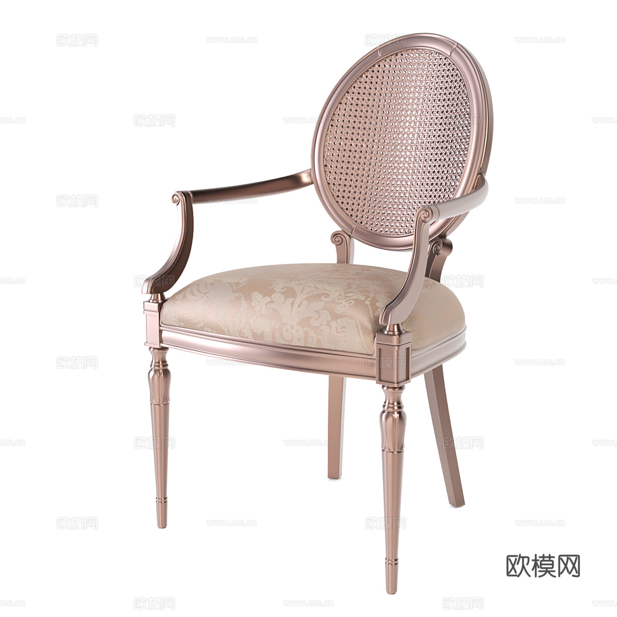 欧式单椅 餐椅3d模型下载（渲染图2）