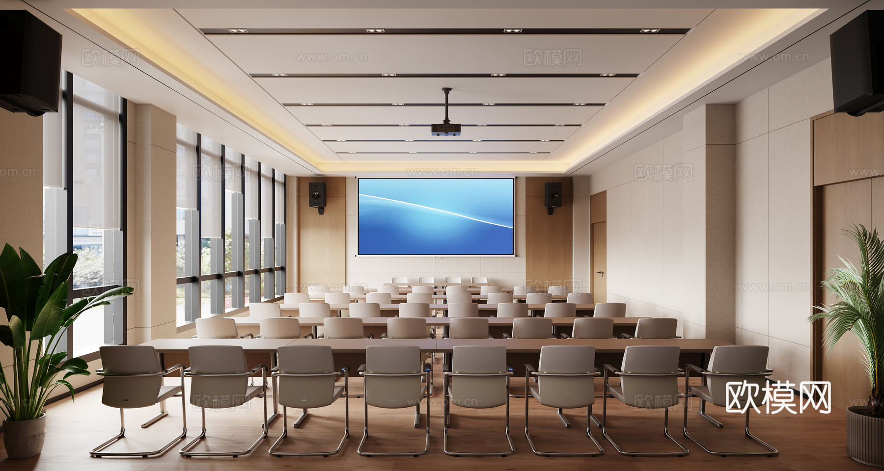 会议室多媒体教室3d模型下载（渲染图1）