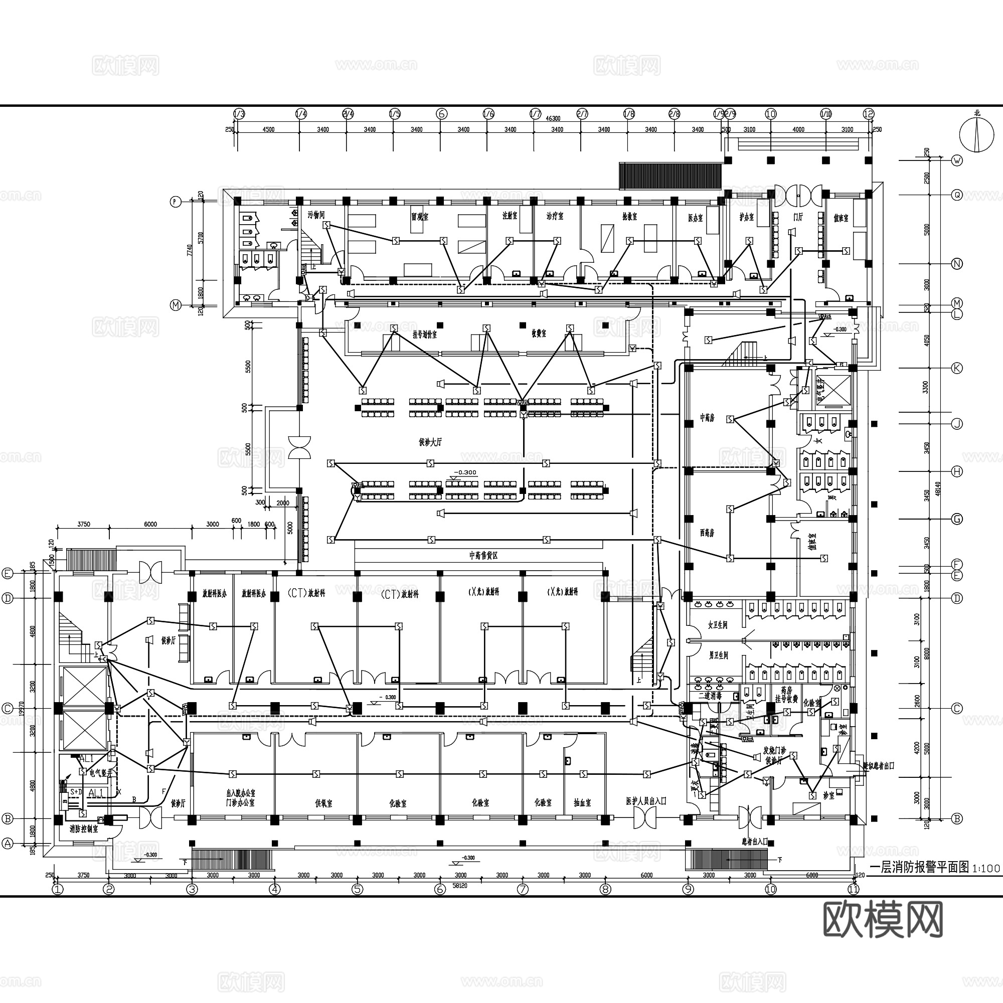 建筑消防报警安防监控系统电气CAD施工图集 120套cad施工图