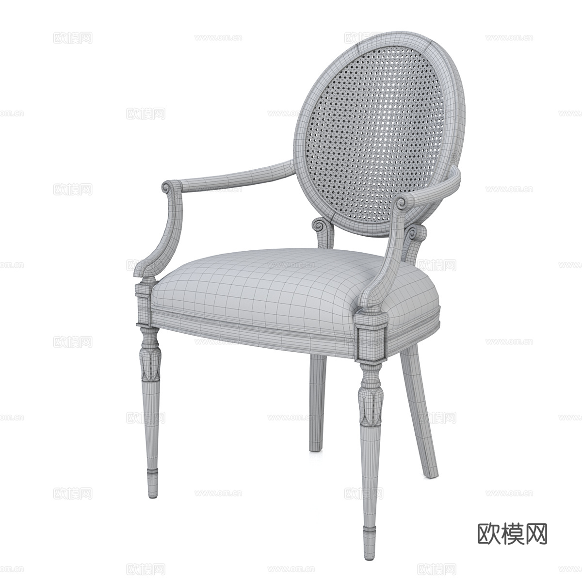 欧式单椅 餐椅3d模型下载（渲染图3）
