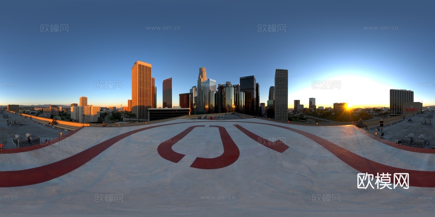 城市黄昏天空全景图