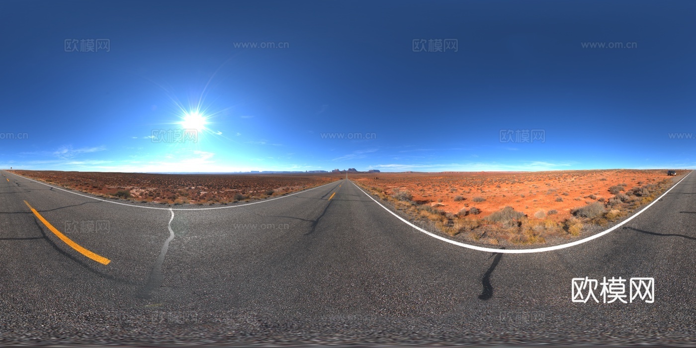 沙漠公路天空全景图