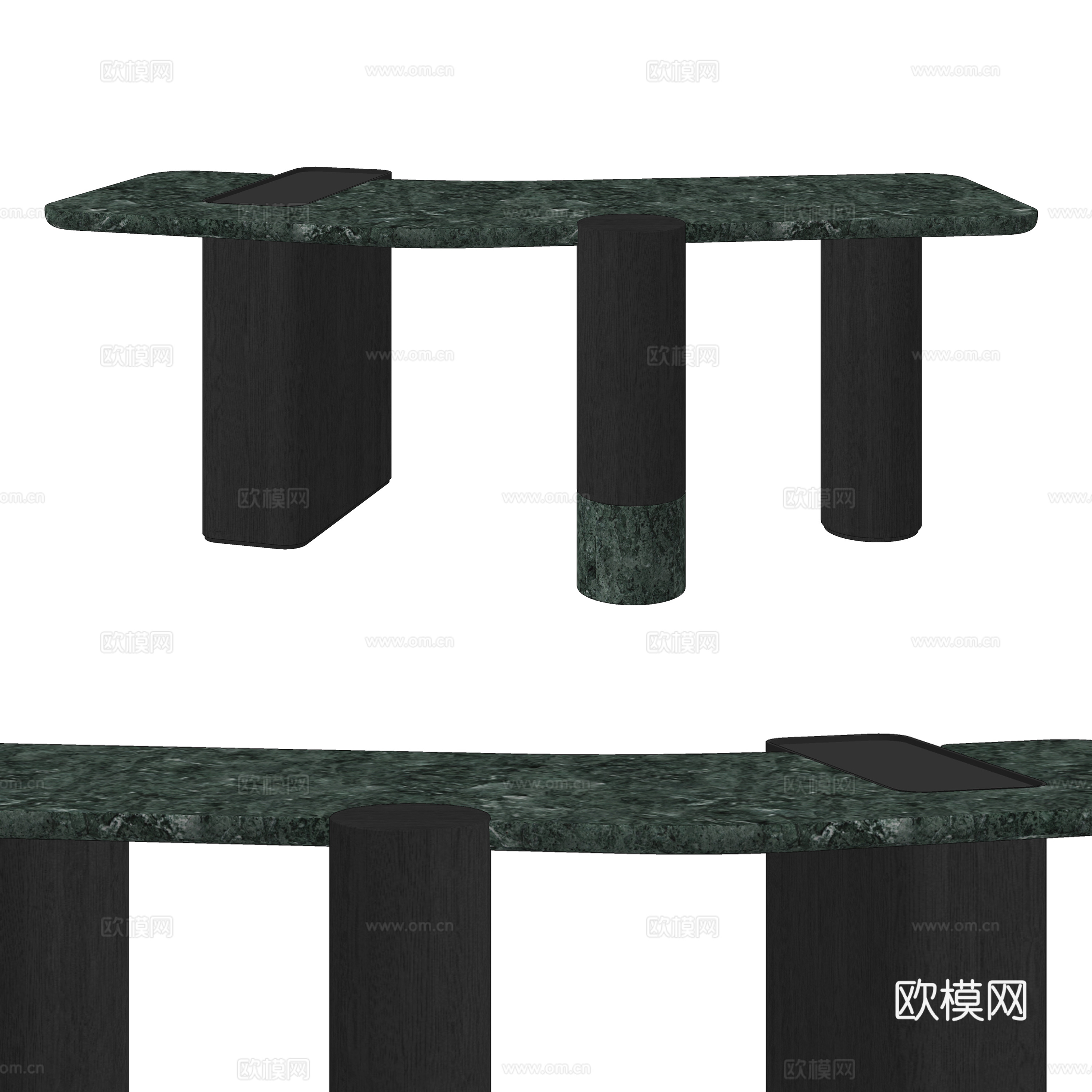 意式书桌 茶桌 书桌 餐桌 异形桌su模型
