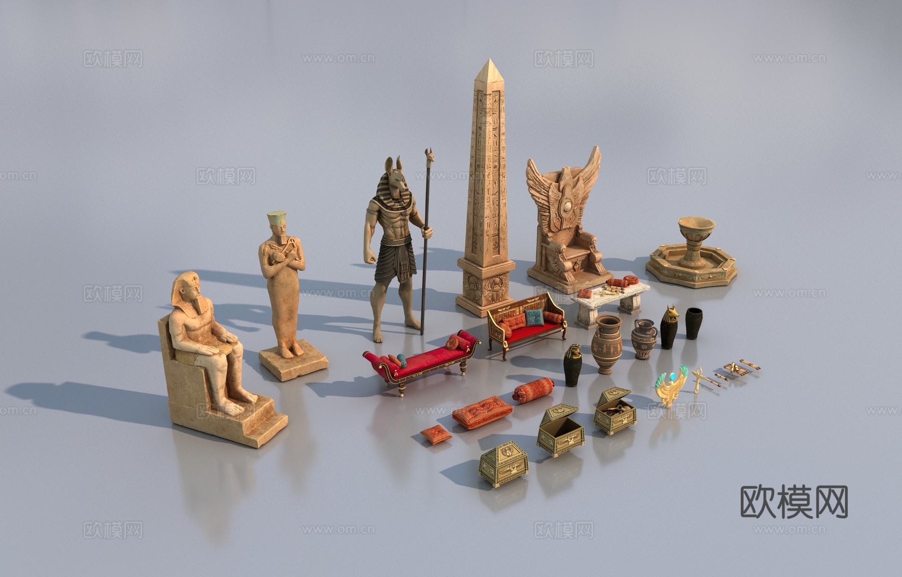 埃及物品3d模型下载（渲染图3）