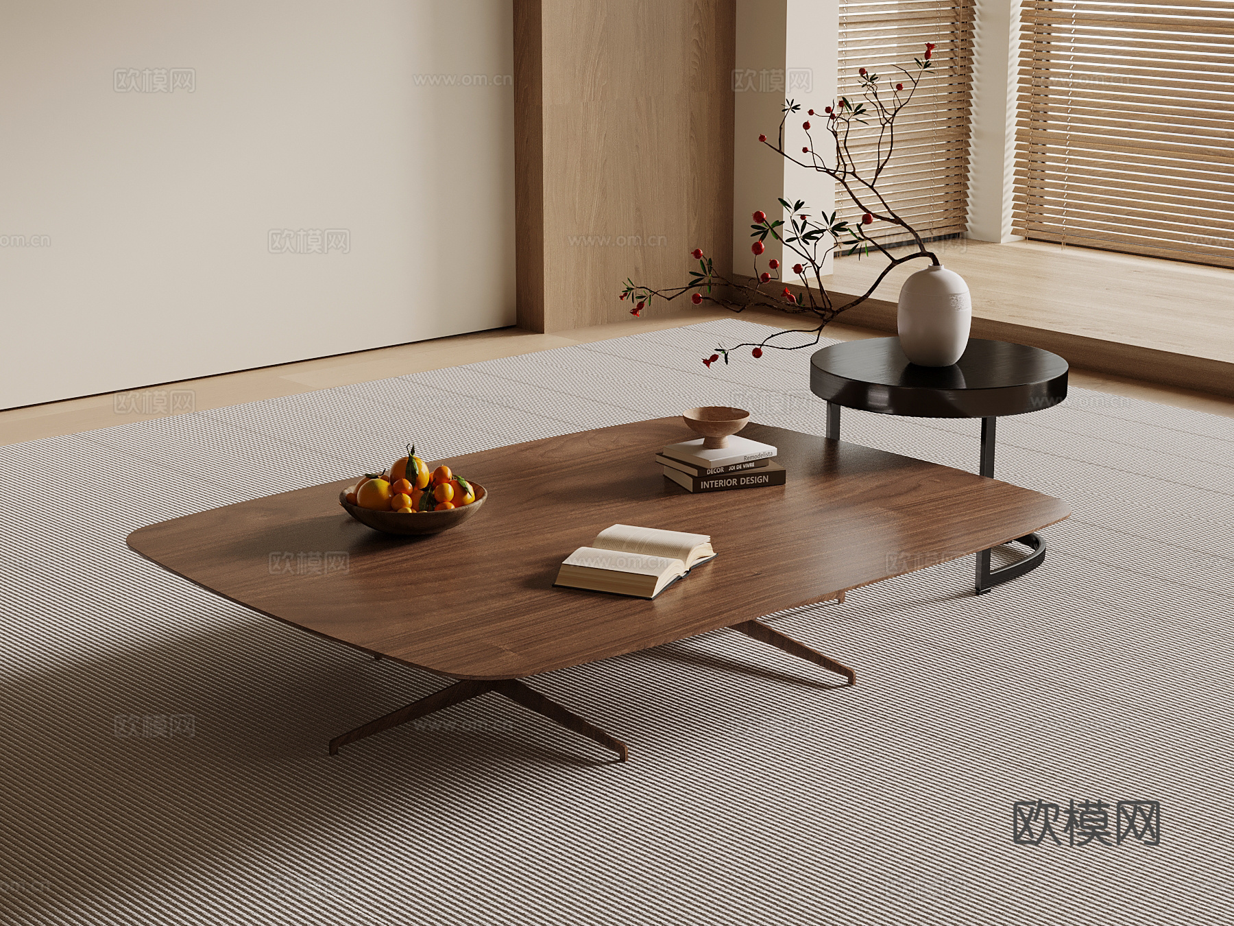 中古风茶几su模型