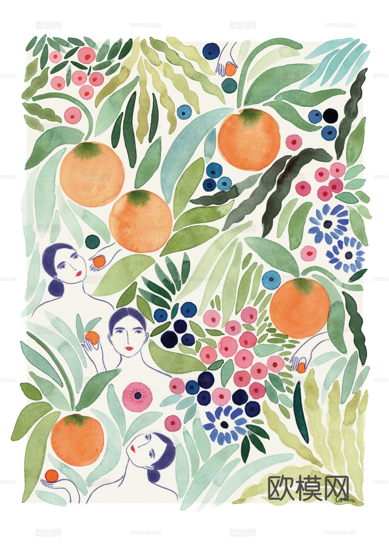 中古风现代复古挂画 简约挂画 艺术挂画 彩色挂画