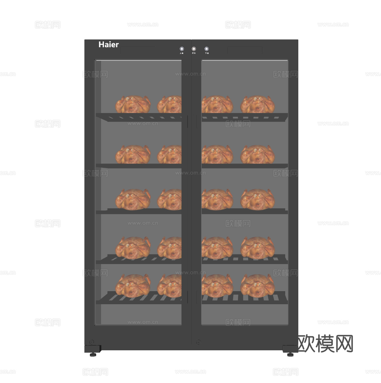 保鲜冰箱 烤鸭冰箱 食物柜 肉串柜 保鲜柜 恒温柜su模型