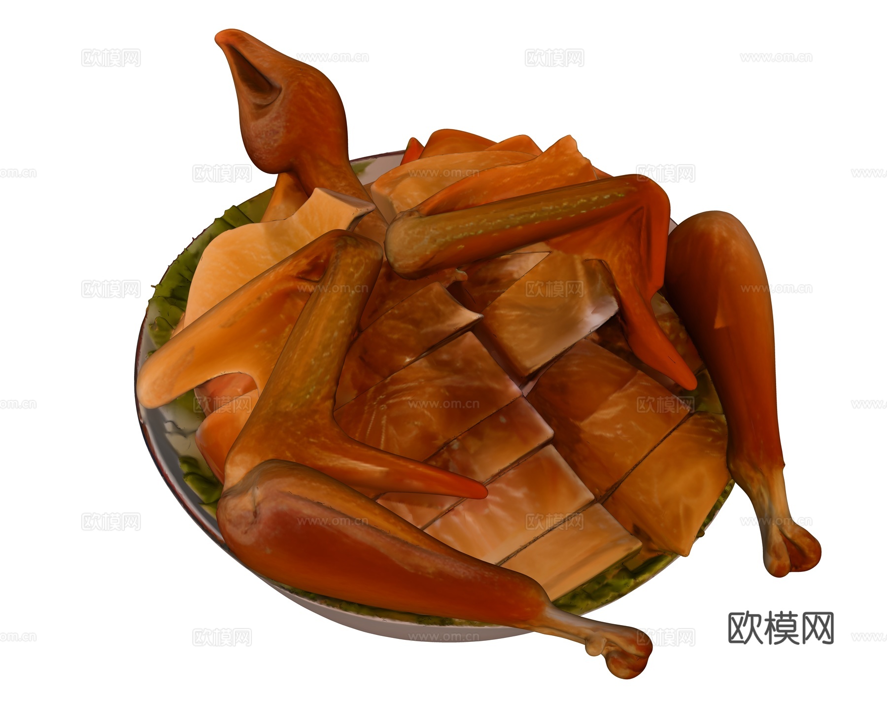 烤鸡拼盘su模型