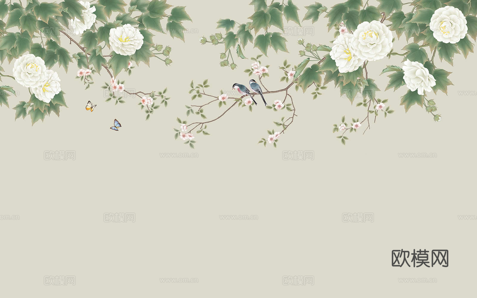 蔷薇花花鸟壁纸