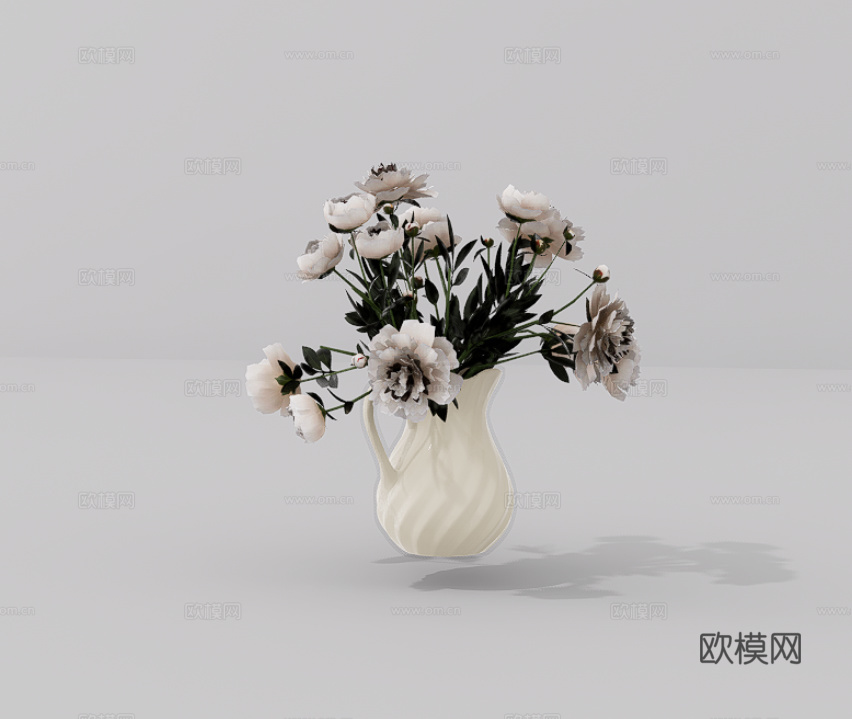 花瓶花卉su模型
