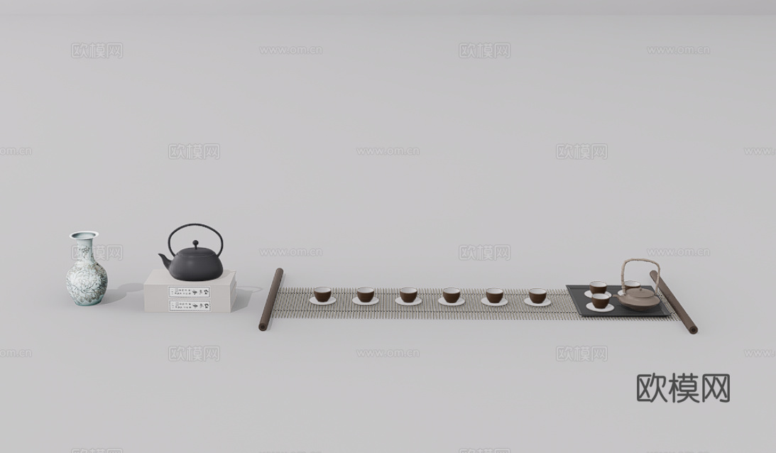 茶具摆件su模型