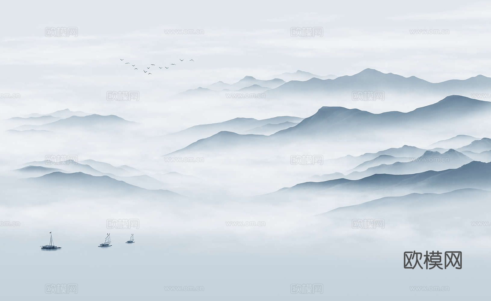 新中式山水壁纸