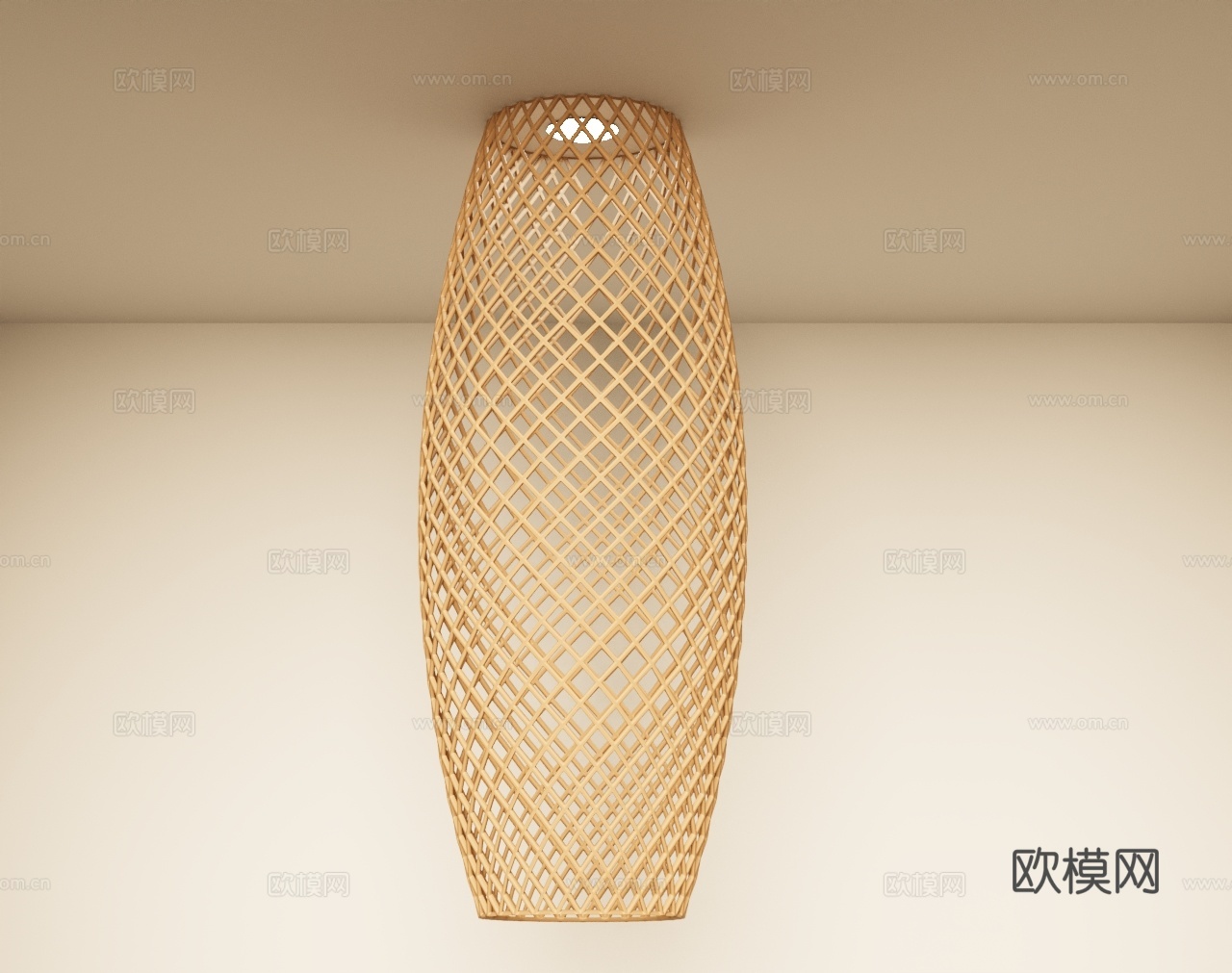 诧寂风 新中式 藤编灯 异形灯3d模型下载