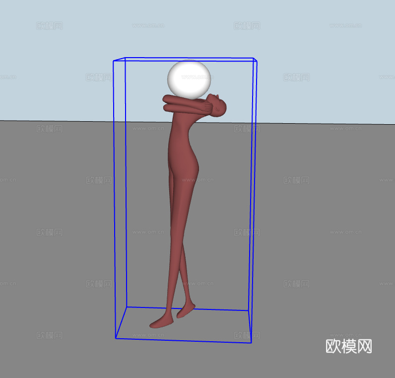 人形雕塑摆件su模型