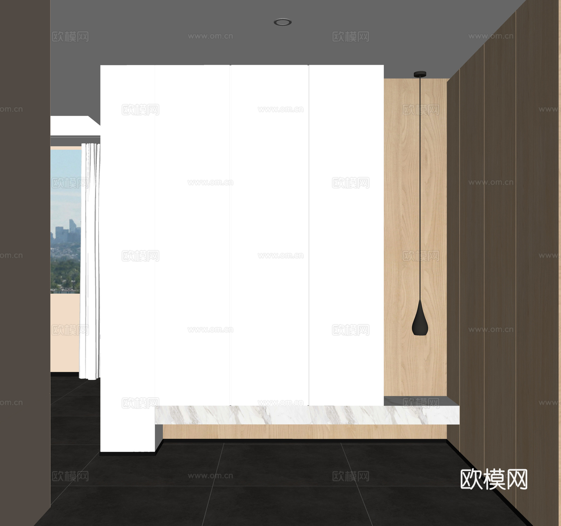 现代入户门玄关 造型玄关 鞋柜玄关 门厅玄关su模型