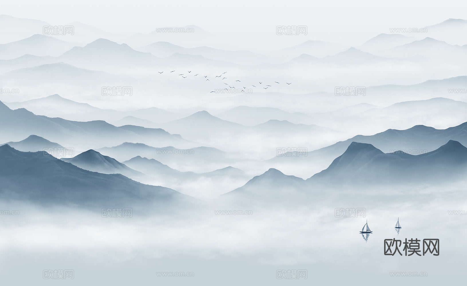 新中式山水壁纸