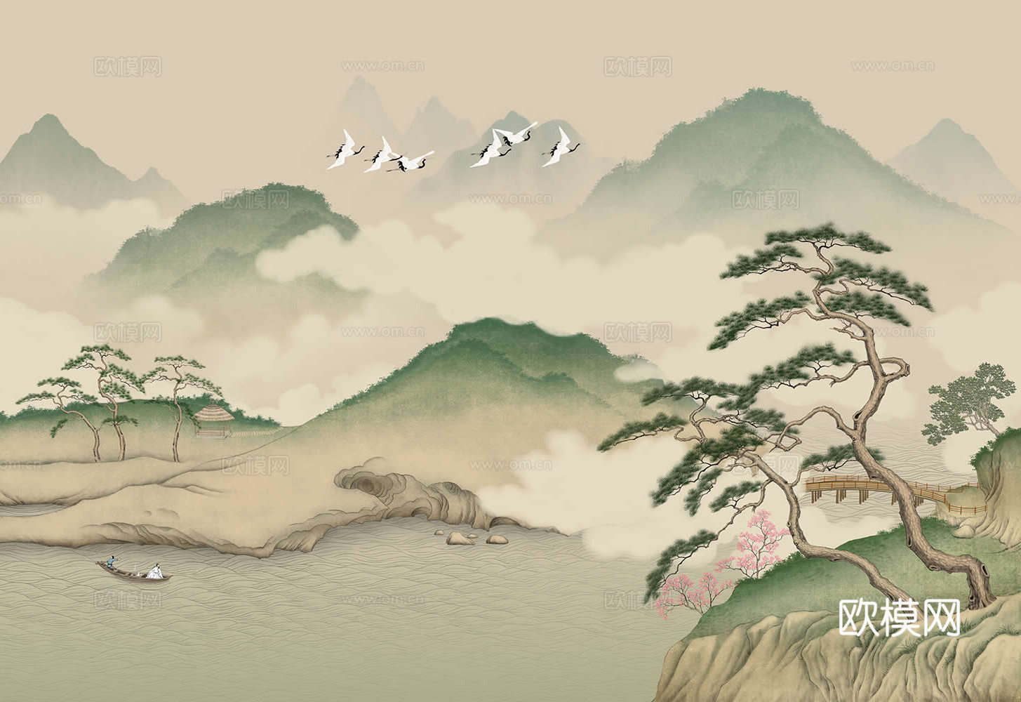 新中式山水壁纸