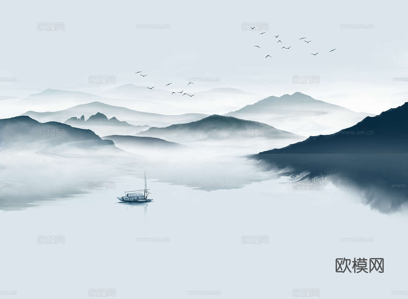 新中式山水壁纸