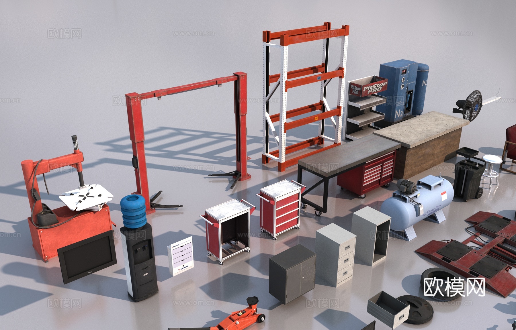 工业修理厂工具3d模型下载（渲染图3）