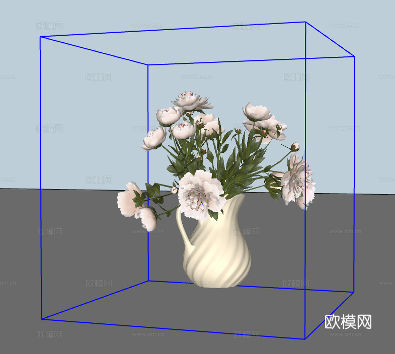 花瓶花卉su模型