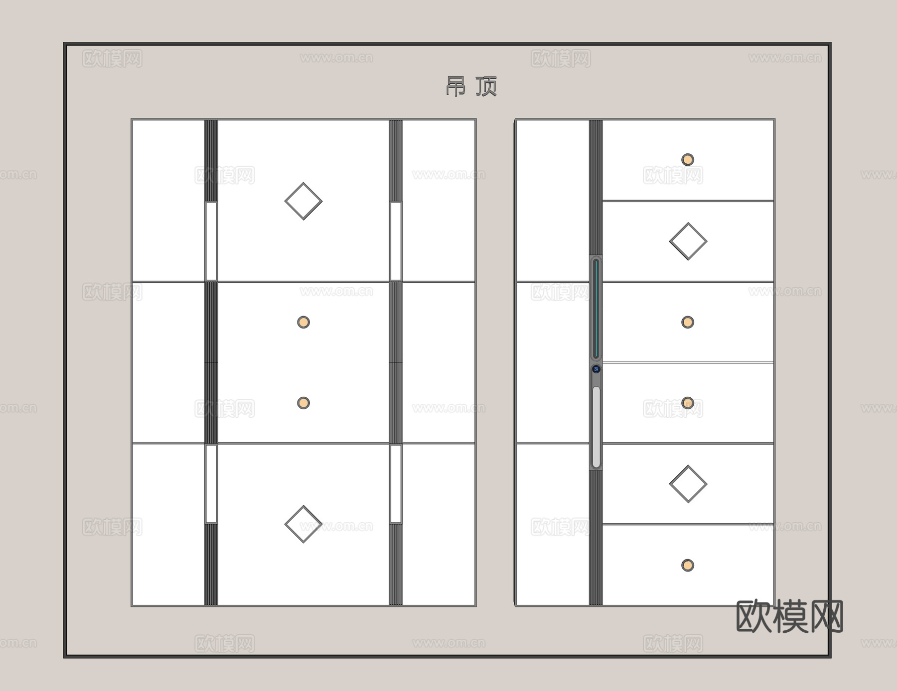 蜂窝板吊顶 铝扣板吊顶 集成吊顶 卫生间吊顶 厨房吊顶su模型