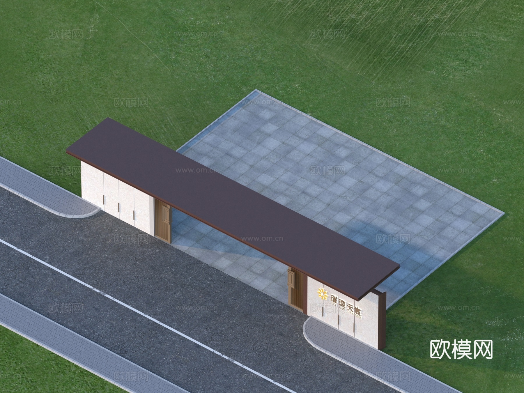 大门 入口大门 建筑3d模型下载（渲染图3）