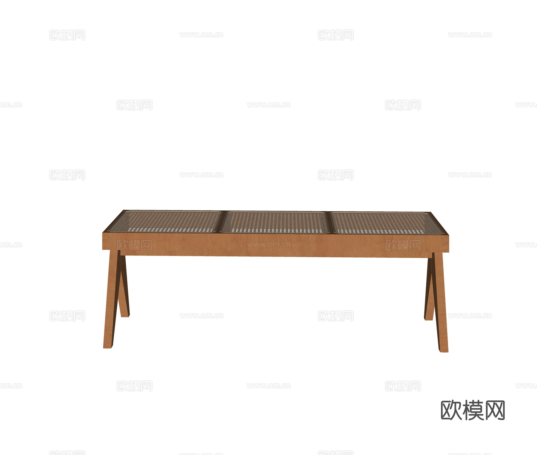 中古实木长凳su模型