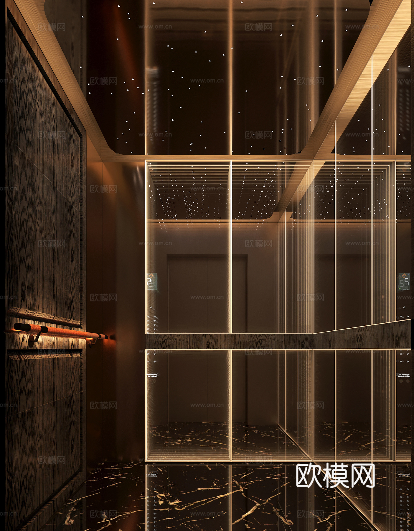 电梯轿厢3d模型下载