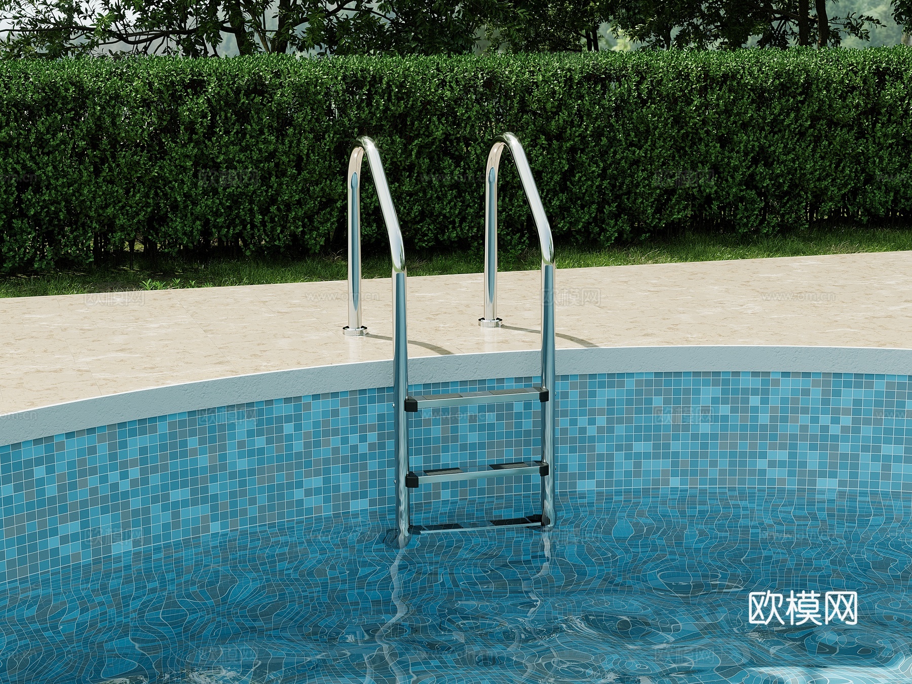 户外泳池扶手3d模型