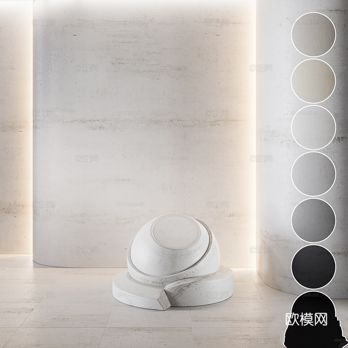 装饰性灰泥混凝土套装（无缝）133d模型下载