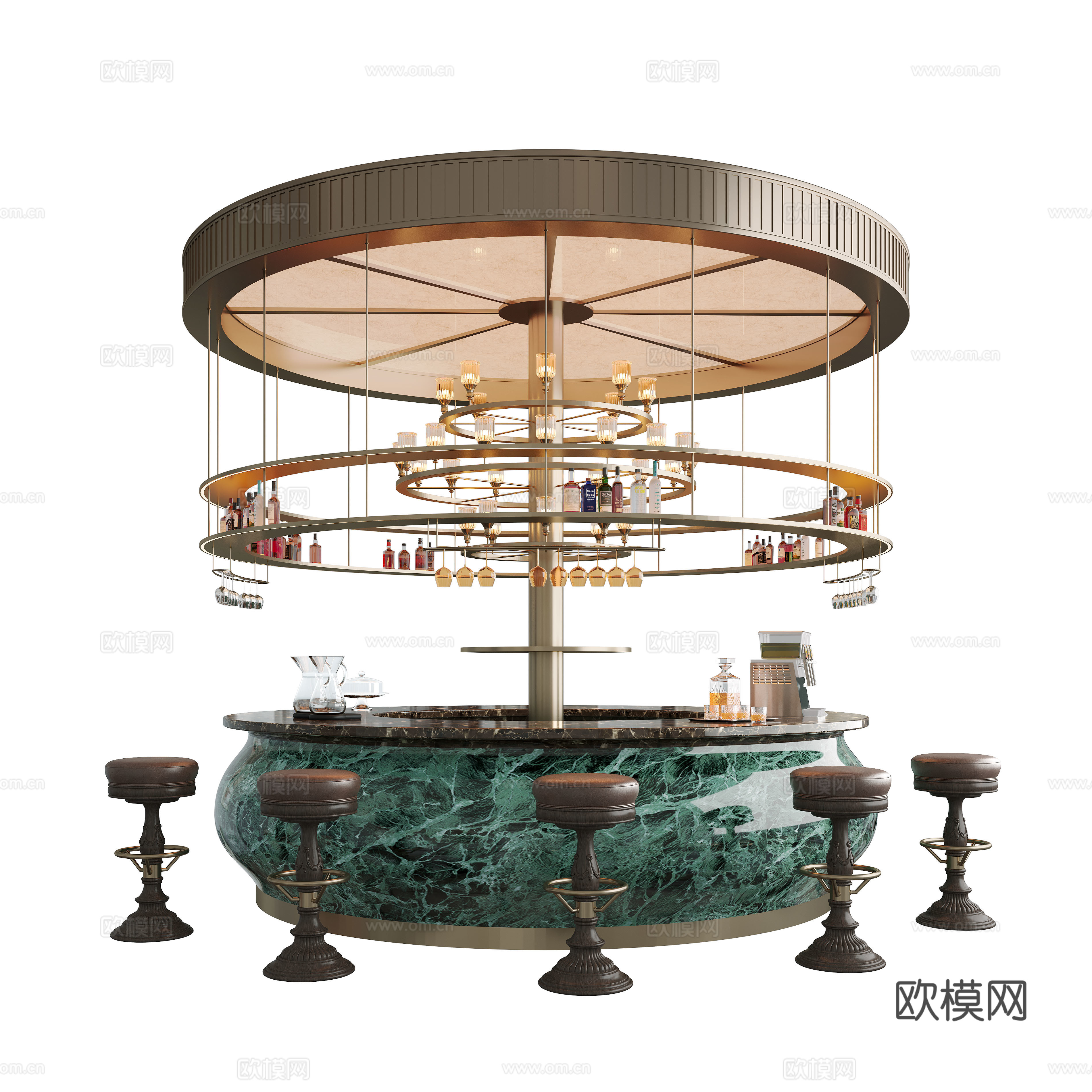 现代酒店水吧台 水吧台 酒吧台su模型