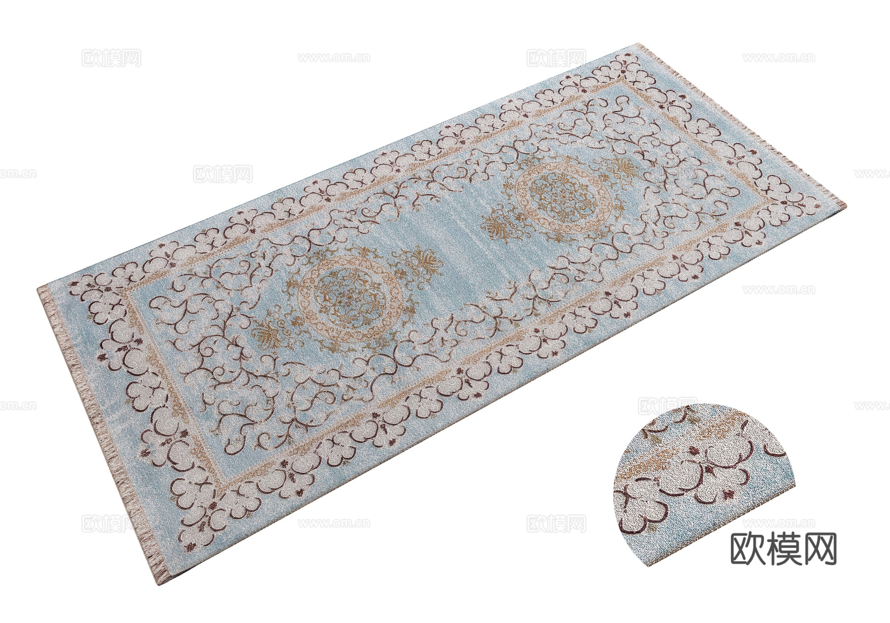 美式酒店地毯    走廊过道地毯3d模型下载（渲染图1）