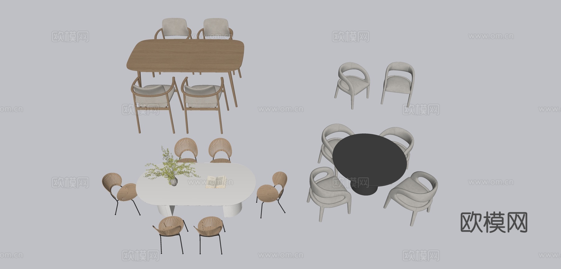 家具 餐桌su模型