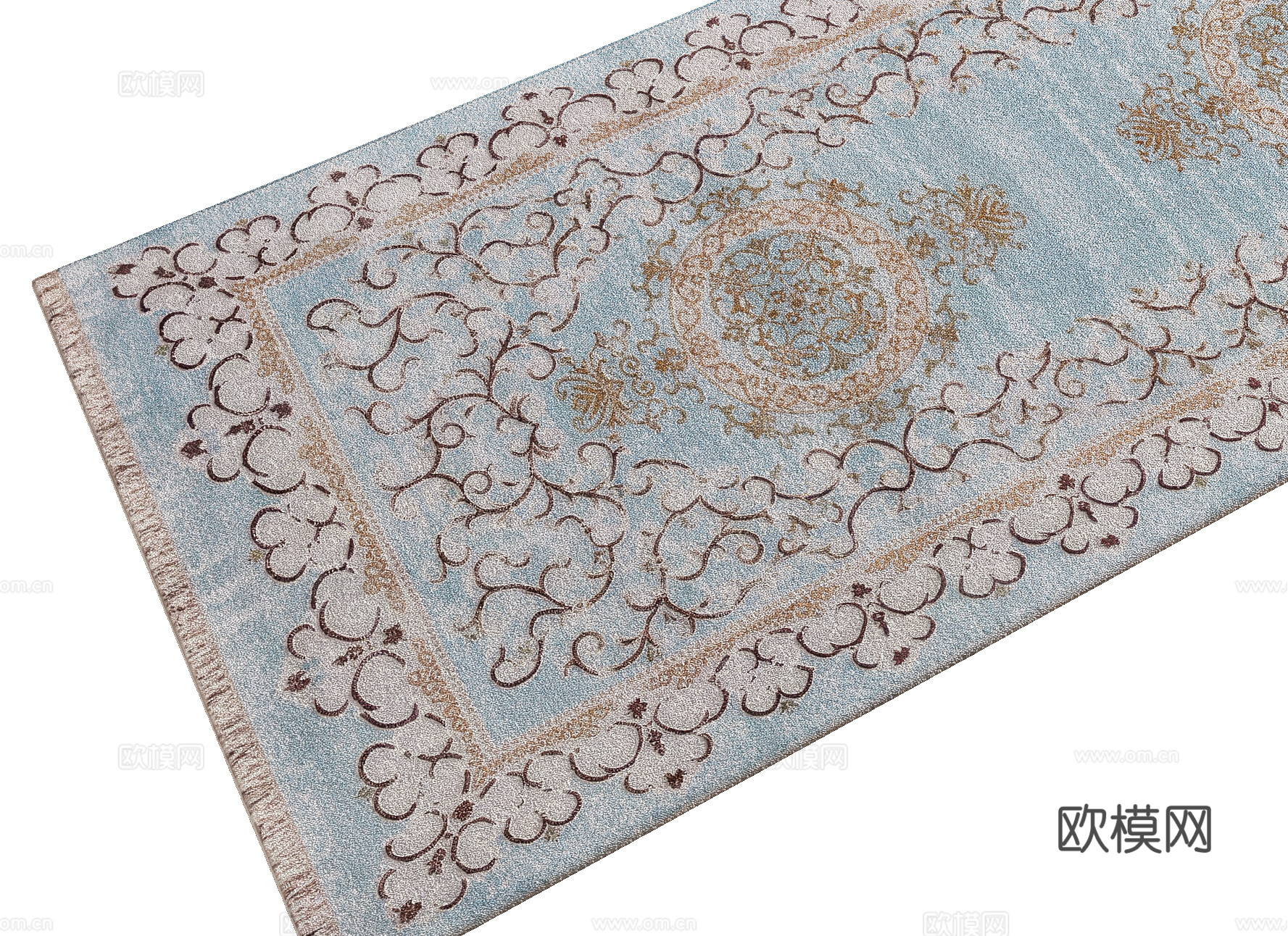 美式酒店地毯    走廊过道地毯3d模型下载（渲染图2）