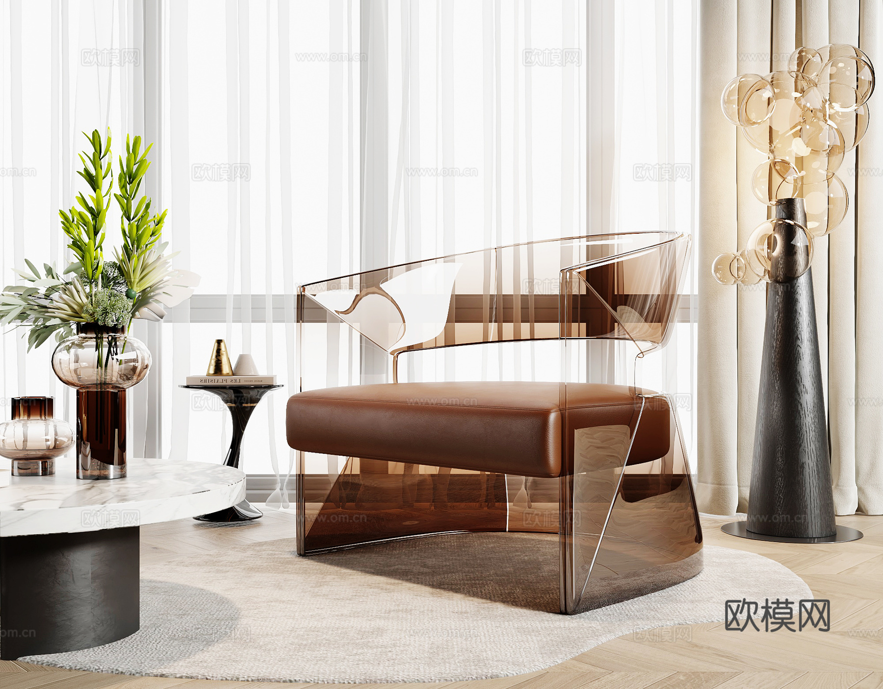 现代休闲椅3d模型下载