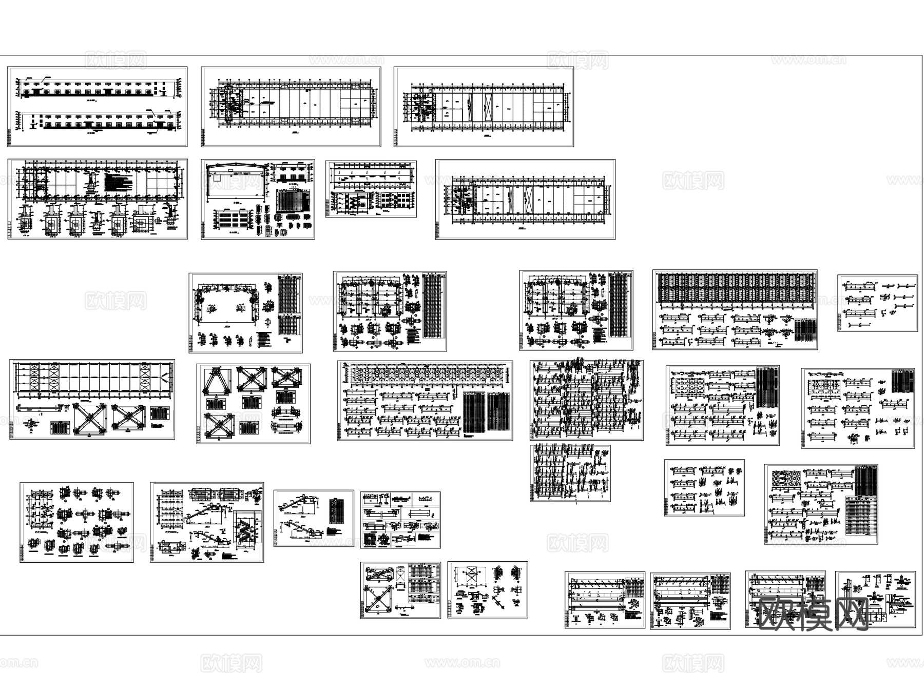 工业厂区厂房车间仓库建筑规划CAD施工图集 311套cad施工图