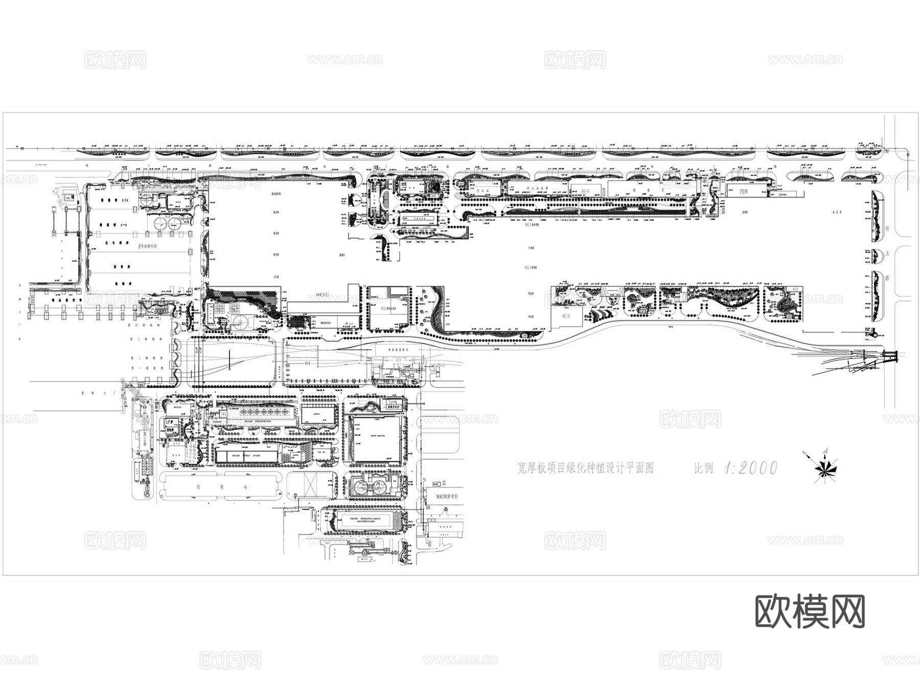 工业园厂区厂房景观绿化设计 CAD图集 98套cad施工图