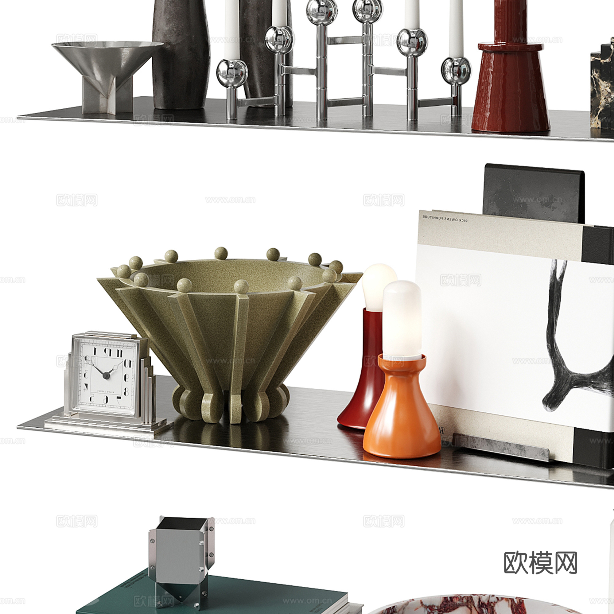 现代饰品摆件组合su模型