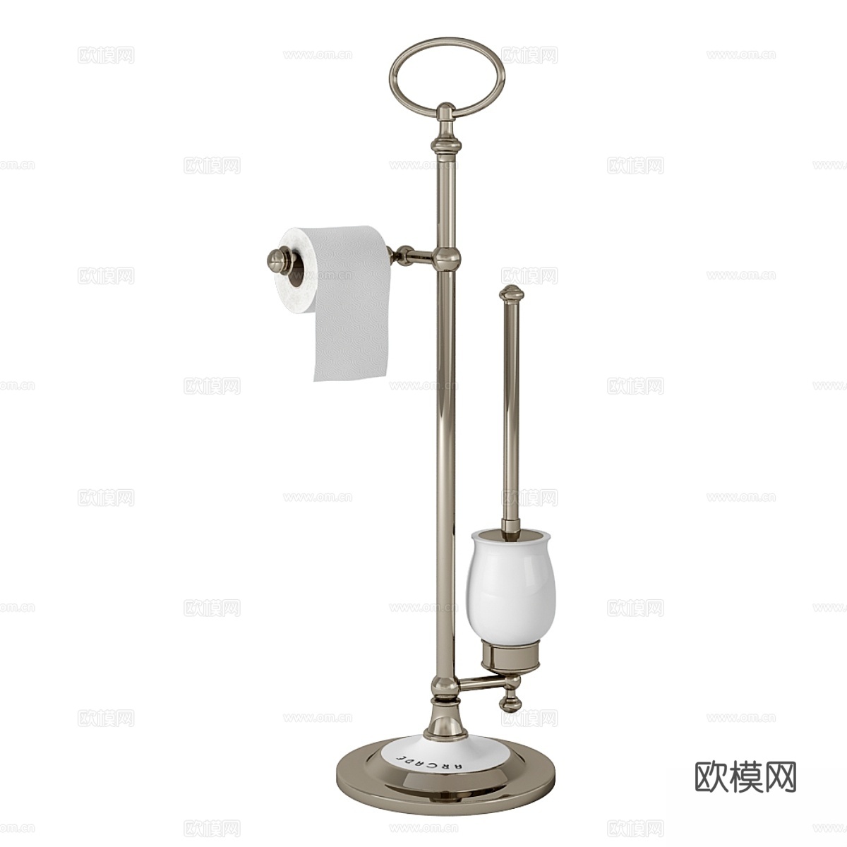 Arcade独立式卷纸架与陶瓷刷架3d模型下载