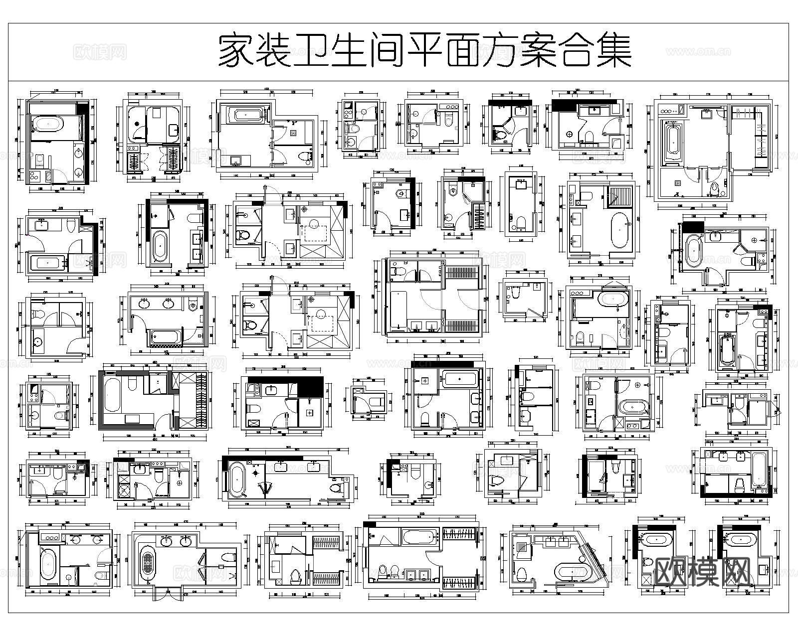 卫生间CAD图库cad施工图