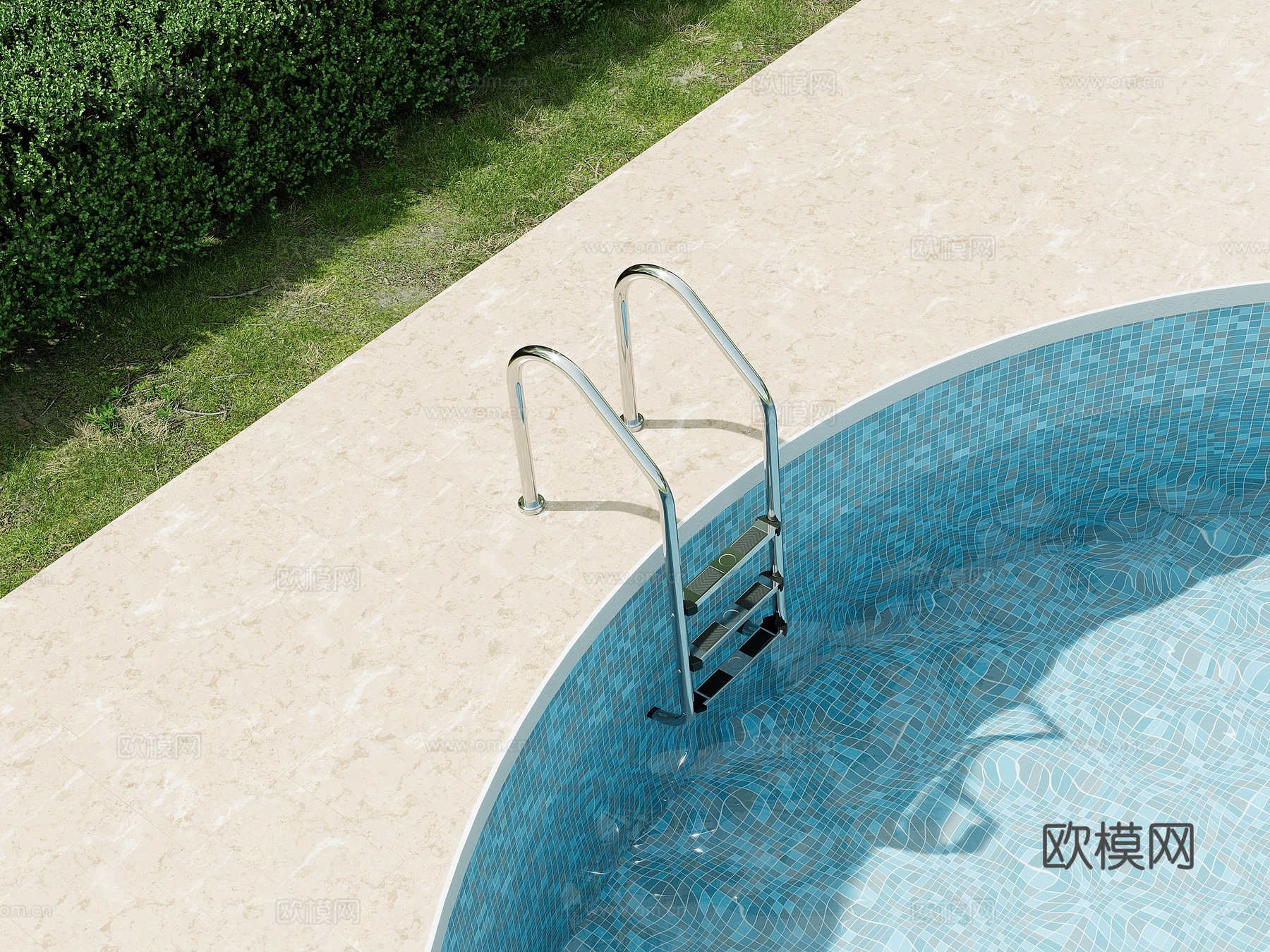 户外泳池扶手3d模型