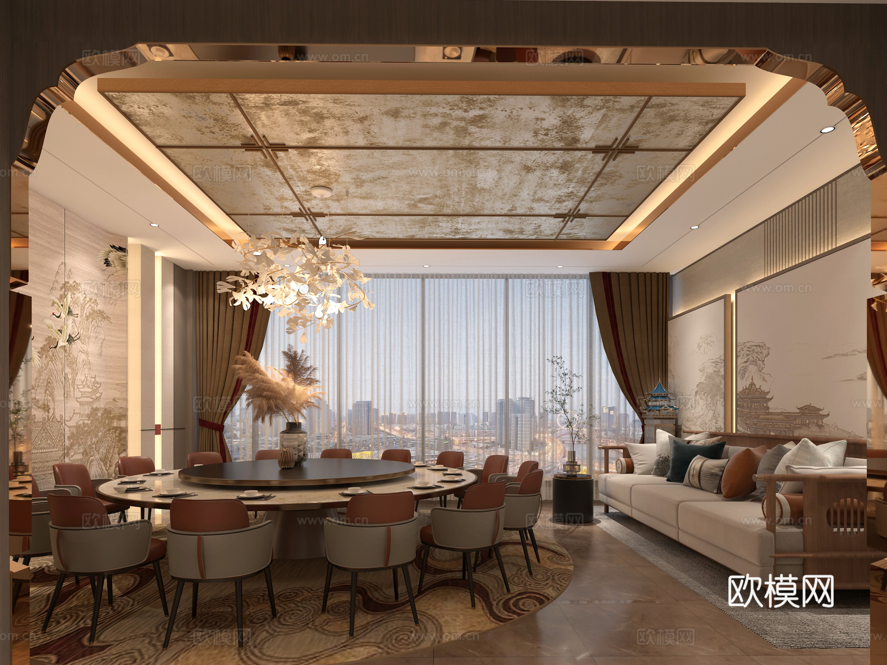 中式/茶餐厅豪包3d模型下载（渲染图3）