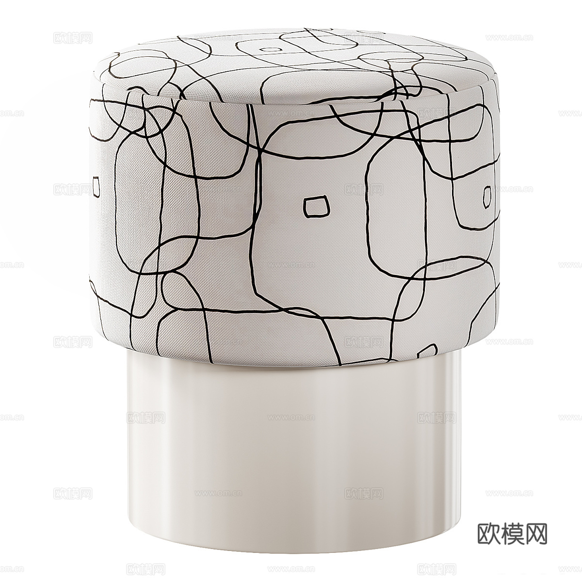 现代Linz pouf凳子3d模型下载（渲染图3）