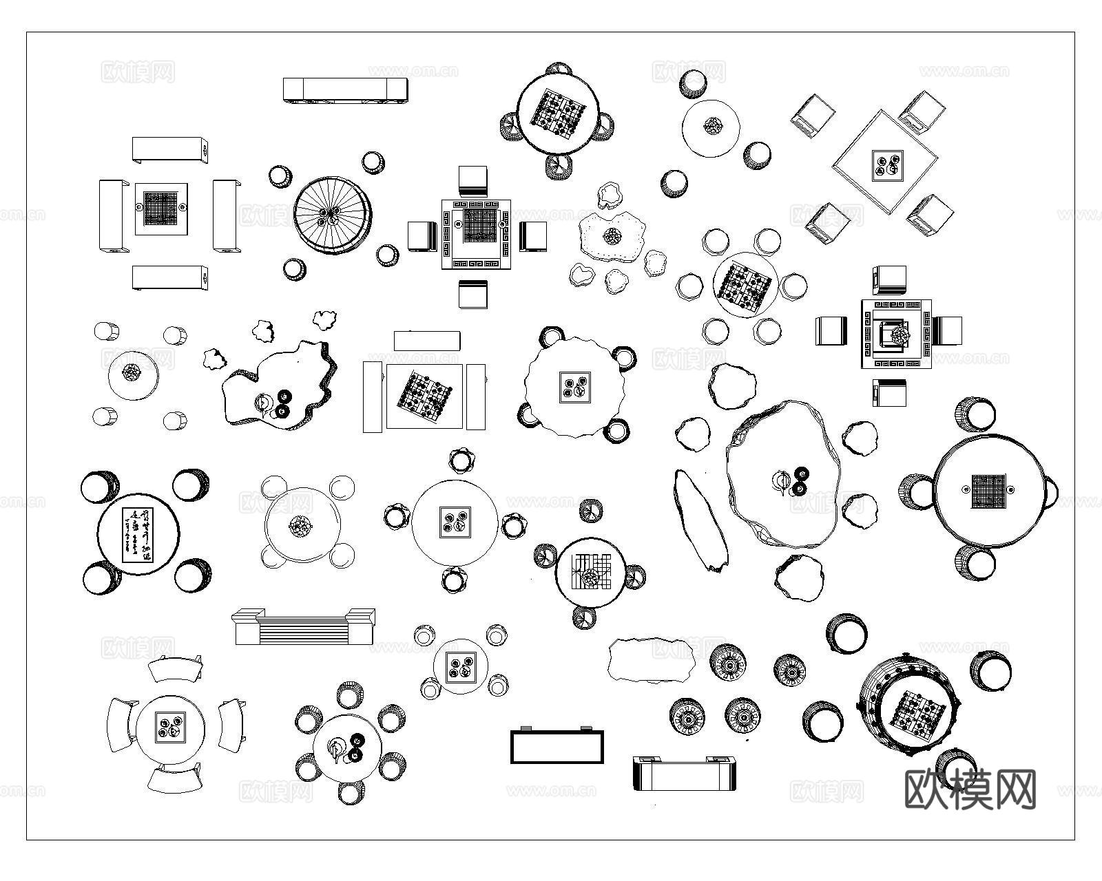 石桌椅石凳子CADcad施工图