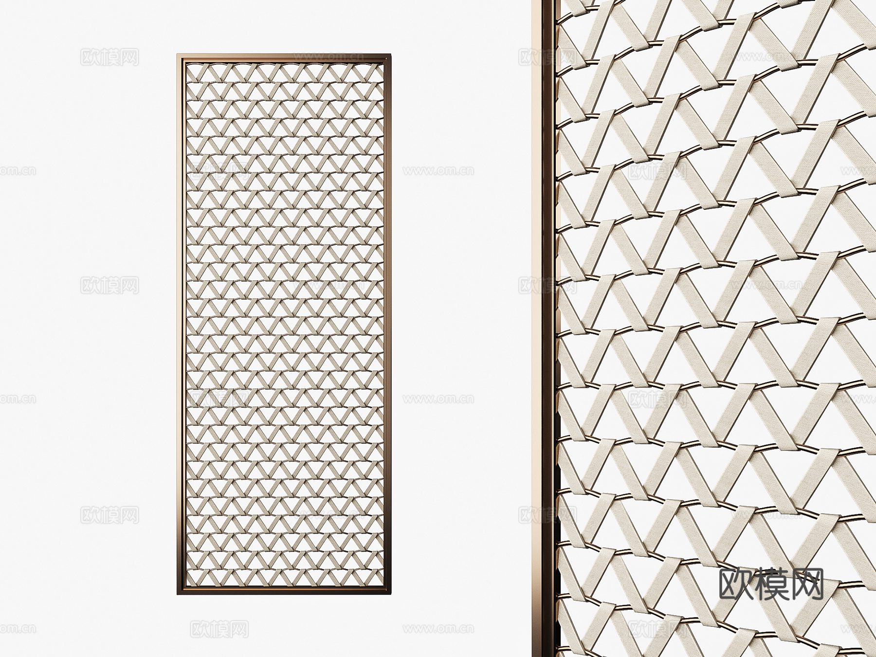 轻奢屏风隔断3d模型下载